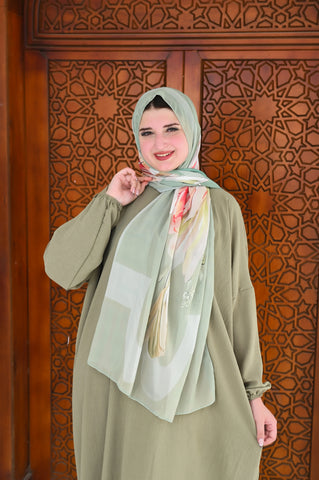 طقم صلاة (سجادة + إسدال + طرحة) - زيتي